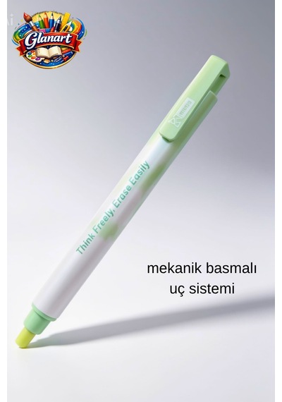 Mekanik Basmalı Kalem Tipi Silgi 1 Adet - Yeşil