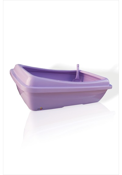 M3 Decorium Dev Büyük Mor Kürekli Kedi Kum Havuzu Kabı Tuvaleti 67 x 47 x 19 CM