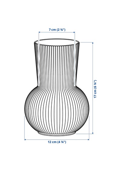 Çizgili Cam Vazo Yükseklik 17 Cm Şeffaf Çiçek Vazosu Ikea Vazo