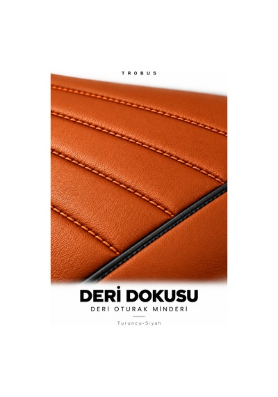 Audi A4 2001-2004 Çizgili Suni Deri 3'lü Minder Taba