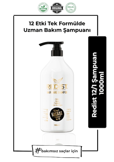 Redist Uzman Bakım Şampuanı 1000 Ml / 12 Etki 1 Formül Tüm Saç Tipleri