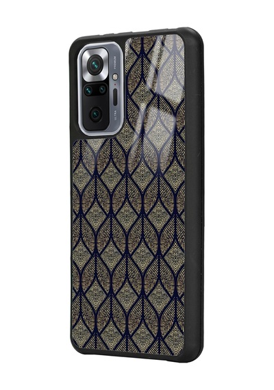 Xiaomi Redmi Note 10 Pro Yaprak Motif Tasarımlı Glossy Telefon Kılıfı Siyah