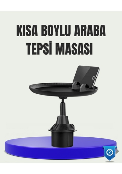 Zengemtx 360 Döner Araç Bardaklık Tepsisi Geniş Yemek Alanlı Telefon Standlı
