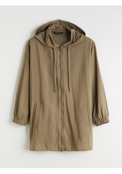 Lcw Modest Haki Kapüşonlu Oversize Kadın Tunik