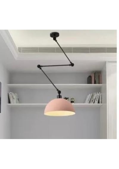 Rsylight Retro Metal Dekoratif Rustik Akrobatik Pembe Tekli Sarkıt Avize Çap 30 Cm
