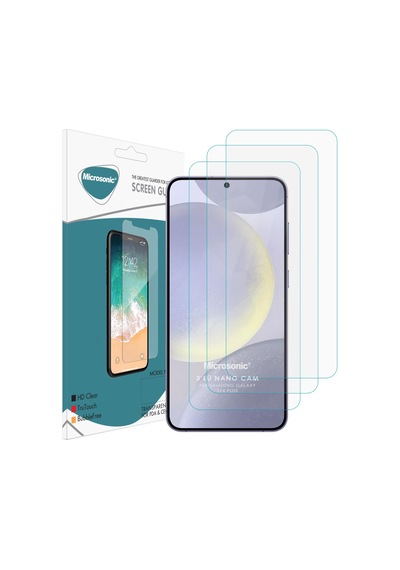 Microsonic Samsung Galaxy Uyumlu S25 Plus Screen Protector Nano Glass Cam Ekran Koruyucu 3 Lü Paket
