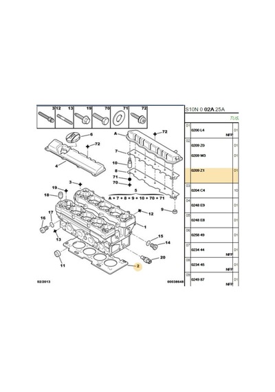 Silindir Kapak Contası 78,50 Sac 106 Saxo 83415069-0209z1