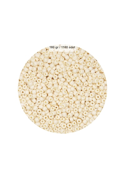Beyaz Renk 4 Mm Yaklaşık 1100 Adet / 100 Gram Cam Boncuk Oya Yazma Bileklik Ve Kolye