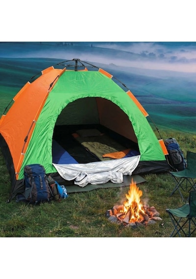 Buffer 6 Kişilik Otomatik Kurulum Kamp Çadırı Outdoor Aile, Doğa, Suya Dayanıklı Hızlı Kurulum Çadır 220x250x160 Cm Haki