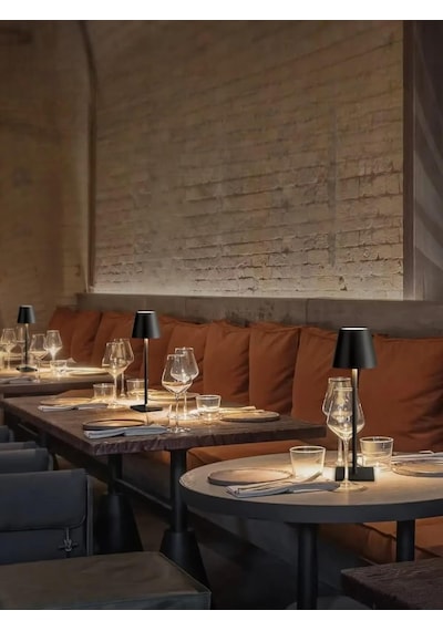 İstanbul Siyah Şarjlı Masa Lambası Dimmerli 3 Renk Işıklı Dokunmatik Cata Dekoratif Abajur Cafe Restoran Sunum Ye Diğer