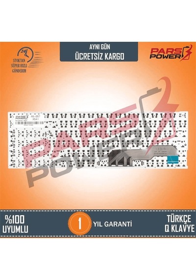 Asus Uyumlu K541UJ-GO415T, K541UJ-GO590T Notebook Klavye (Siyah TR) ( Pars power ) Siyah 531748