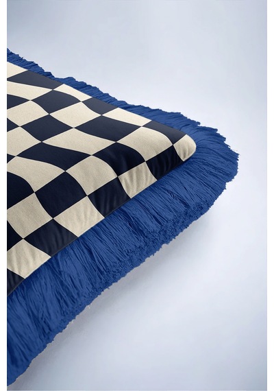 Damalı Geometrik Şık Saçaklı Yastık Kılıfı-dalgalı Kare Retro Krem Lacivert Püsküllü Kırlent Kılıfı Derin Esinti Mira Damalı Geometrik Şık Saçaklı Yastık Kılıfı-dalgalı Kare Retro Krem Lacivert Püsküllü Kırlent Kılıfı Derin Esinti Mira
