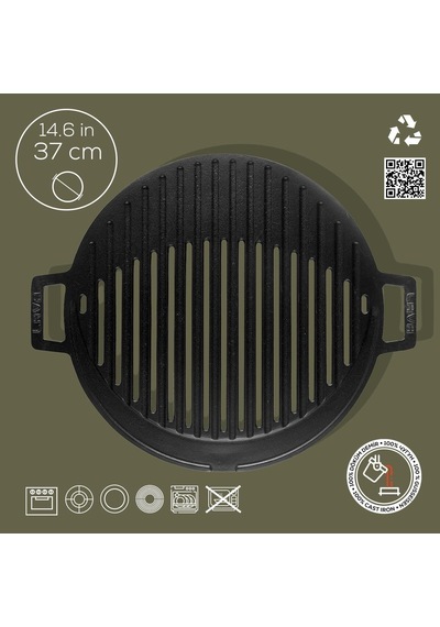 Lava Metal Silikon Kulplu Döküm Mangal Izgarası,22x32 / Demir Döküm Cam Emaye Kaplama Diğer