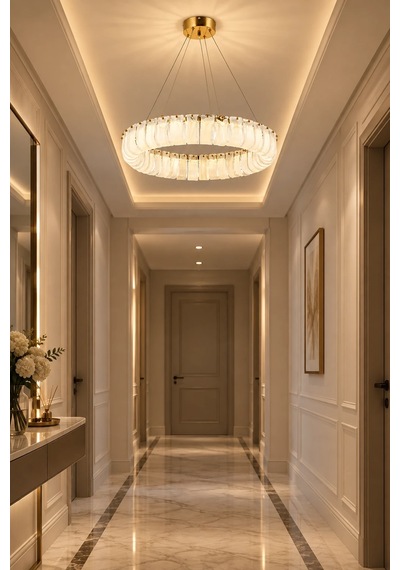 Modern Premıum Led Gold Sarkıt Avize Luxury Salon Yemek Odası Avizesi 60w Beyaz