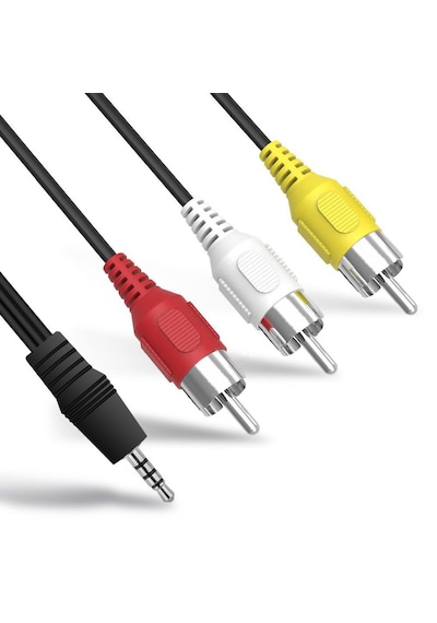 4824 3.5 Mm Stereo To 3 Rca Dişi Tos Çevirici Dönüştürücü Ses Kablosu With Rca Cable