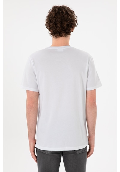 U.S. Polo Assn. Erkek Regular Fit Bisiklet Yaka Beyaz Basic Tişört 50305985-VR013
