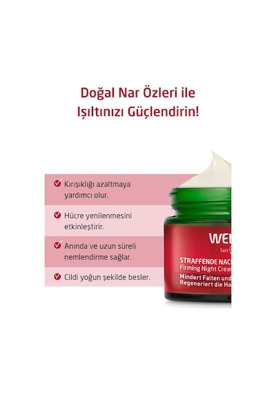 Weleda Pomegranate & Maca Peptides Organik Nar Özlü Sıkılaştırıcı Gece Bakım Kremi 40ml