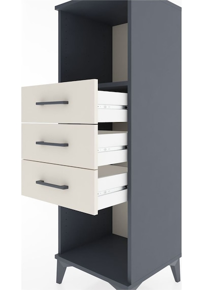 Hyperion Dolap Tek Raflı 3 Çekmeceli 44x44x134 Antrasit-aytaşı Antrasit