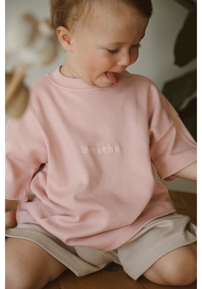 Oh La La Koala Pembe Bisiklet Yaka Oversize T-shirt Bebek - Çocuk Pembe