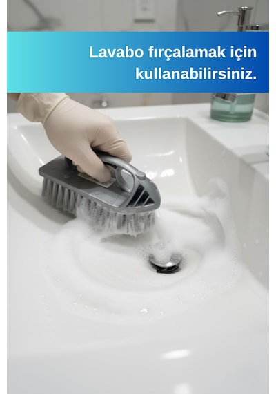 Grimorlife Ergonomik Ütü Halı Fırçası Kaymaz Saplı Plastik Temizlik Fırçası