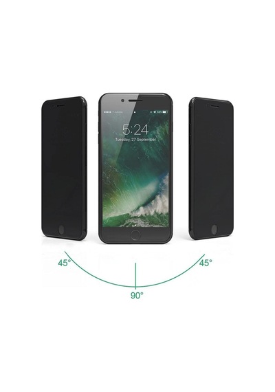 Apple Uyumlu   iPhone 8 Plus Hayalet Ekran Koruyucu Siyah