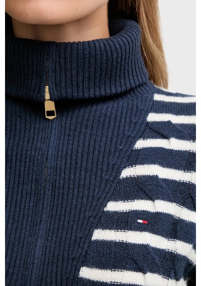 Tommy Hilfiger Bayan Kazak Ww0ww46425 0y7 Lacivert-beyaz Lacivert-beyaz