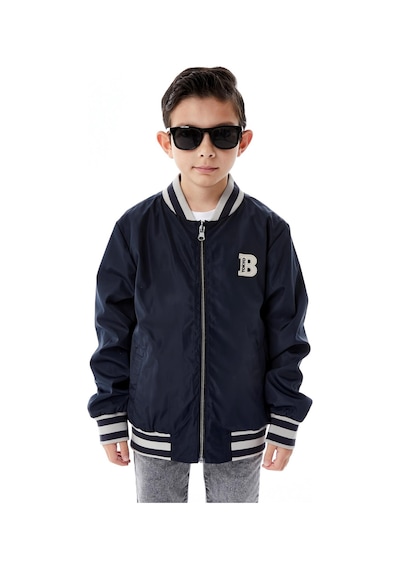 Benitto Kids Erkek Çocuk Kapüşonlu Çift Taraflı Mevsimlik Yağmurluk 51364 Lacivert