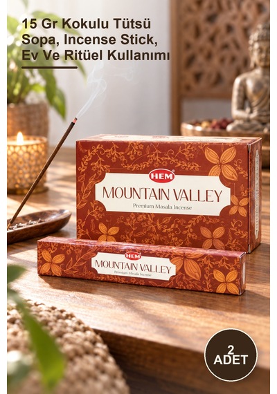 2 Adet Mountain Valley Tütsü 15 Gr Kokulu Tütsü Sopa, Incense Stick, Ev Ve Ritüel Kullanımı