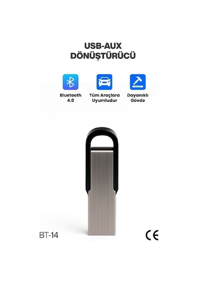 Concord Bt-14 Araç Teyp Bluetooth Çevirici Usb Dönüştürücü Usb Aux Araç İçi Alıcı