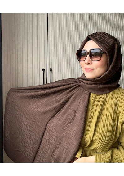 Noura Scarf Elisa Şal Acı Kahve Kahverengi