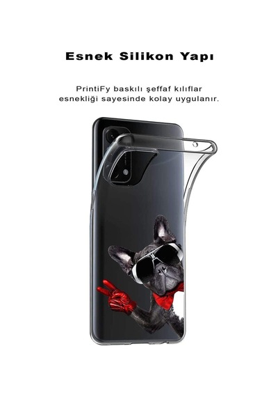 Samsung Galaxy Note 10 Lite İle Uyumlu 1mm Slim Fit Köpek 2 050e Baskılı Şeffaf Kılıf