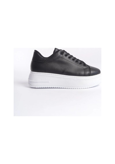 Mevese Sofia Bağcıklı Rahat Taban Kadın Casual Sneaker Ayakkabı - Siyah Beyaz