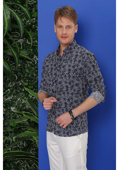 Efor G 1539 Slim Fit Siyah Klasik Gömlek Siyah