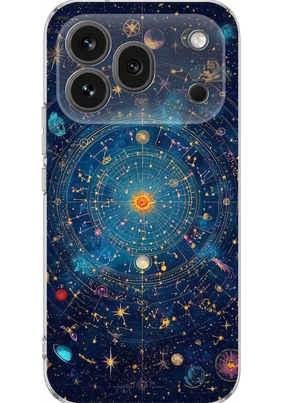 Honor 600 Pro Uyumlu Yıldız Atlası Kozmik Rehber Baskılı Silikon Kılıf Renkli