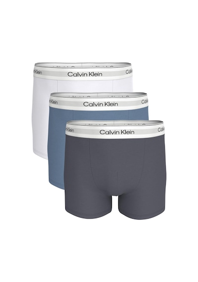 Calvin Klein Erkek Relaxed Fit Trunk 3'lü Paket Mavi Boxer-13334 Mavi
