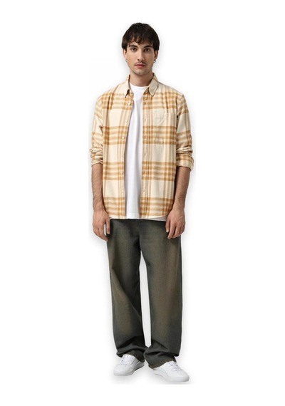 Timberland Tb0a6v4x Midweight Flannel Check Gömlek Sarı Erkek Gömlek Sarı
