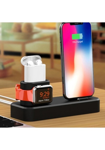 Ally 3in1 Charging Base iPhone Uyumlu+ İwatch+ İpods Silikon Şarj Standı- 5775
