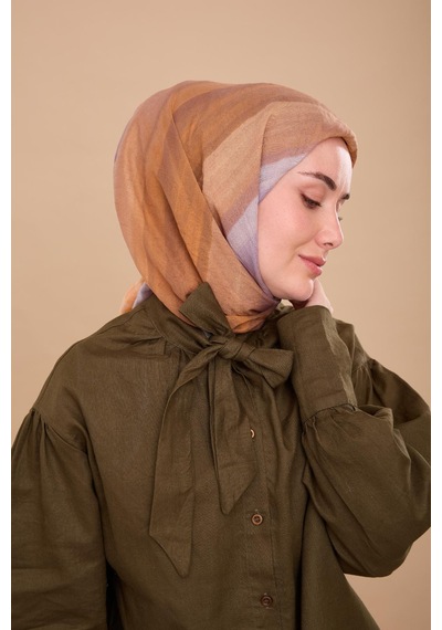 Silk Home Olinda İpek Eşarp 47005-24 Turuncu, Vizon, Krem, Lila, Bej, Kahverengi, Taba