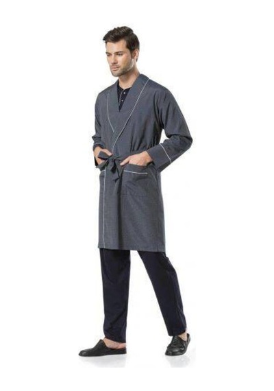 Pierre Cardin Erkek 5'li Set Şal Yaka Röpteşambır Takımı Lacivert