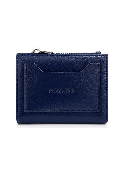 Sanmorris Unisex Fermuarlı Kartlık Çok Gözlü Kompakt Cüzdan S-2006 Lacivert