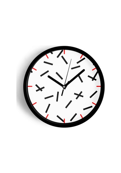 Soyut Geometrik Temalı Modern Duvar Saati - 25cm - Önü Camlı Siyah Kasa - Sessiz Mekanizma-jh0433 Siyah
