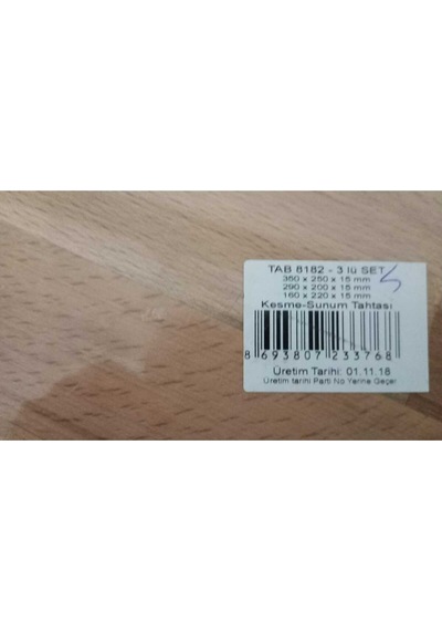 By Sinbo Tab-8182 Oval Kesme Sunum Tahtası 3'lü Set %10 Doğal 15 Mm Ahşap