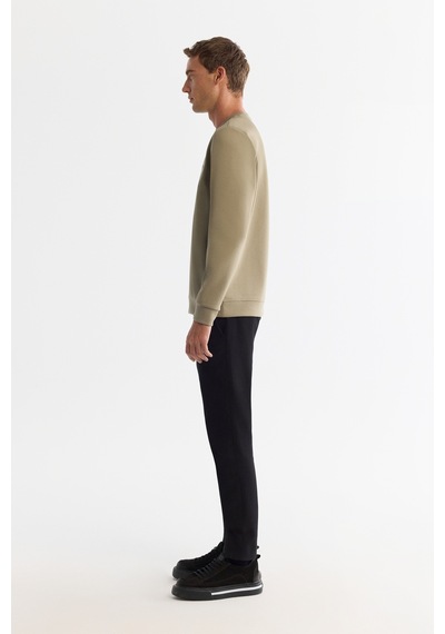 Avva Erkek Vizon Bisiklet Yaka Pamuklu Baskılı Elastan Regular Fit Sweatshirt A42y1206