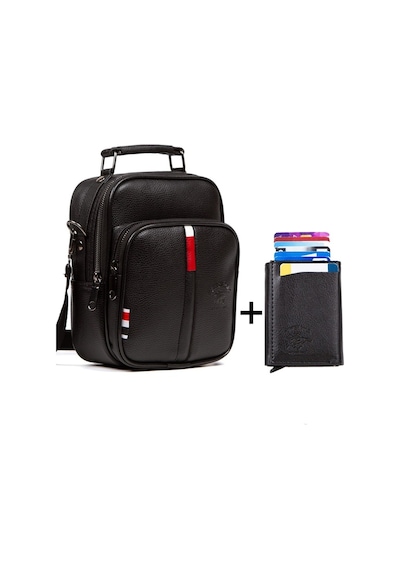 Adelina Bags Adelina Siyah Deri El Ve Omuz Çanta Ve Mekanizmalı Kartlık Set (549986554) Siyah