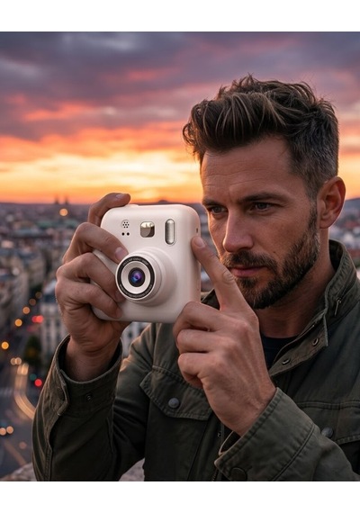 Eğlenceli Baskılı Çocuk Fotoğraf Makinesi Video Çekim 4 Rulo Kağıt 5 Kalem Set Diğer