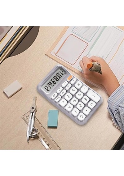 Pm-25411 Mor 12 Haneli Hesap Makinesi Beyaz - Çok Renkli