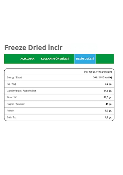 Freezeva Dondurularak Kurutulmuş Freeze Dry İncir Kurusu 6 x 30 G﻿﻿