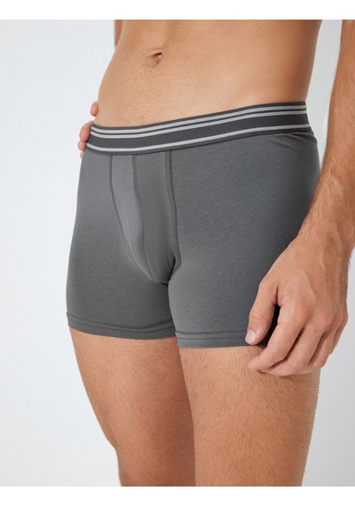 Koton Normal Bel Pamuklu 3'lü Boxer Seti Gri 7wlm90005mk