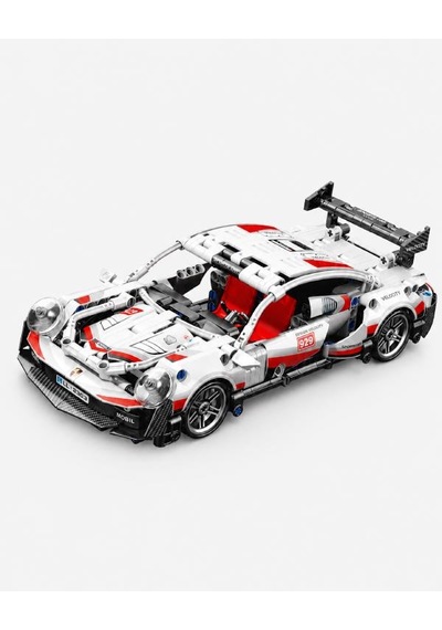 Toys E Toys Speed Building Blocks 1:18 Ölçek Çek Bırak Beyaz Yarış Arabası Yapı Blok Seti 455 Parça 9055-3