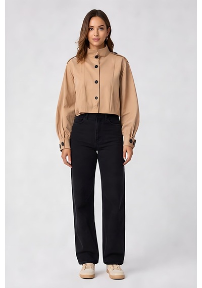 Lili Woman Kadın Trenç Gabardin Sp.1008.trc Camel